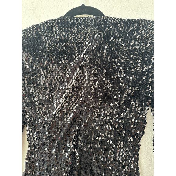ZARA SEQUINED VELVET BLAZER DRESS NWT Size XS - Picture 11 of 15